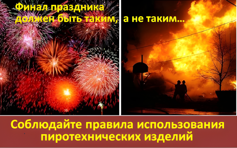 Применение пиротехнических изделий бытового назначения.